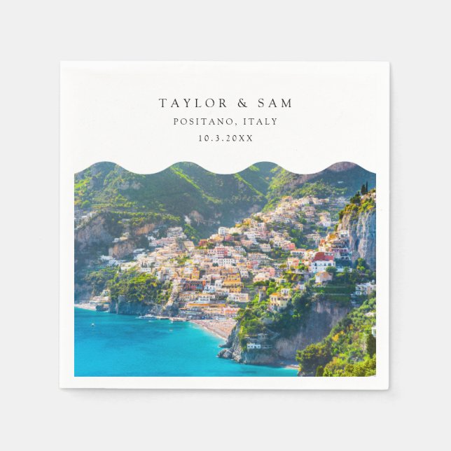 Positano Wedding Amalfi Küste Foto Napkins Serviette (Vorderseite)