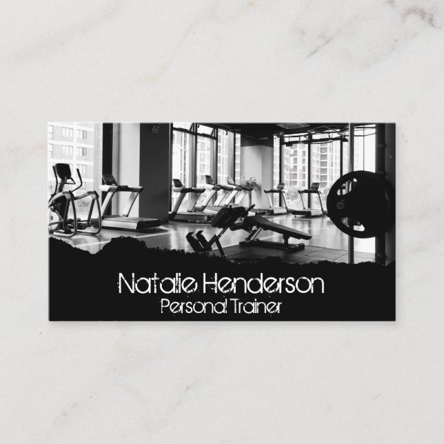 Position des Fitnessgeräts | Business Card mit Tor Visitenkarte (Vorderseite)
