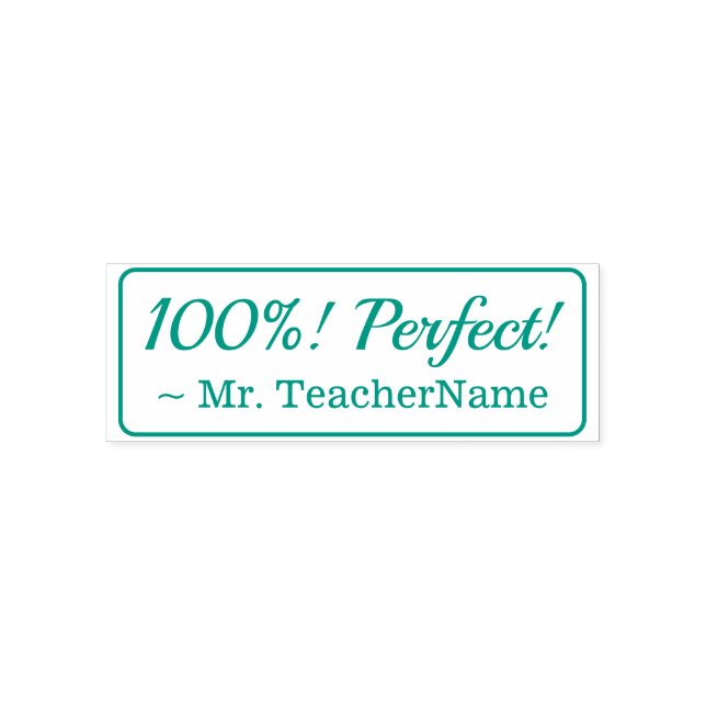 Positiv "100%! Perfekt!" + Benutzerdefinierter Ler Permastempel (Design)