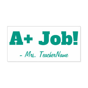 Positiv "A+ Job!" Schullehrer Rubber-Briefmarke Permastempel