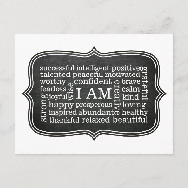 Positiv bin ich tägliche Erfolgsbezeugen Postkarte (Vorderseite)