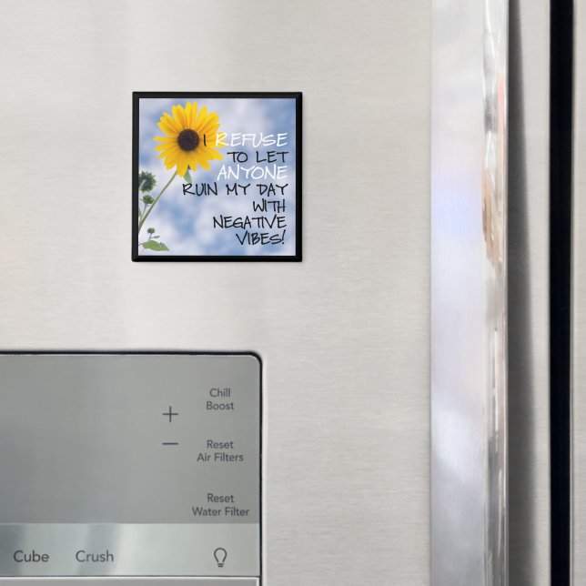 Positiv bleibe mit Sonnenblumen und Sky Foto Magnet (In Situ (Kühlschrank))