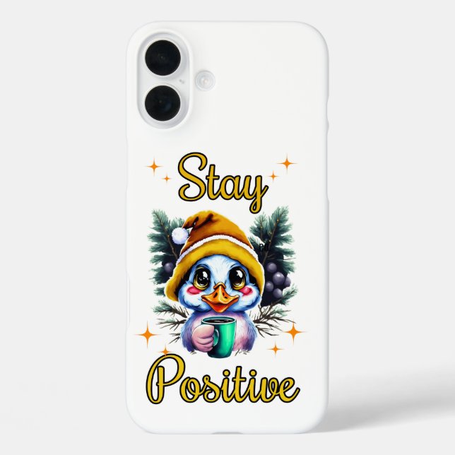 Positiv bleibe - Niedlicher Hundekaffee Lover iPho iPhone 16 Plus Hülle (Rückseite)