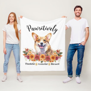 Positiv dankbarer gesegneter süßer Hund Fleecedecke