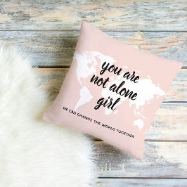 Positiv, dass Sie nicht allein Mädchen Motivation  Kissen