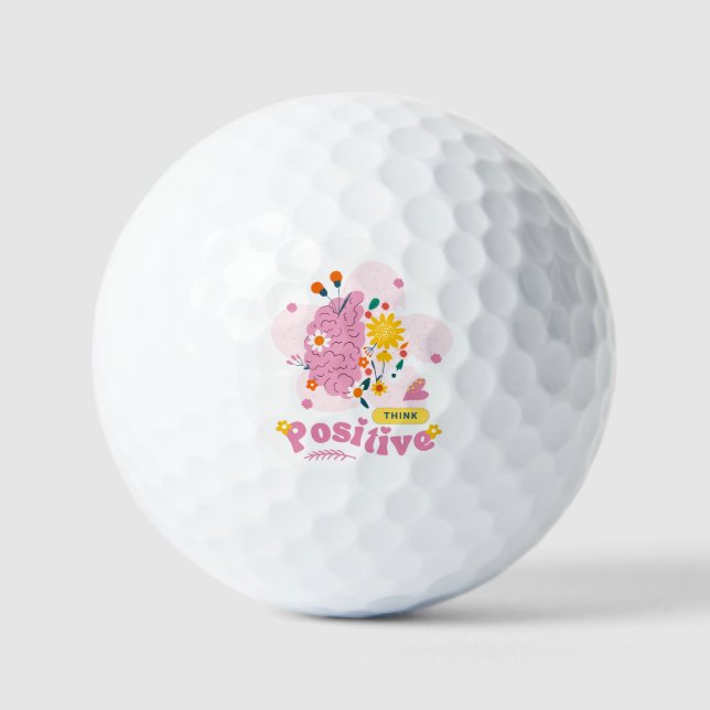 Positiv Denken Golfball (Vorderseite)