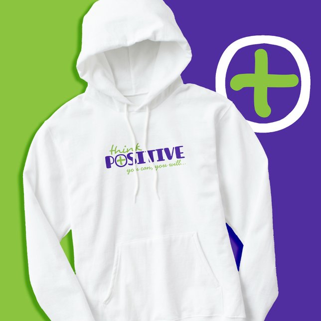 Positiv denken Sie, Sie können typografische Sloga Hoodie (Von Creator hochgeladen)