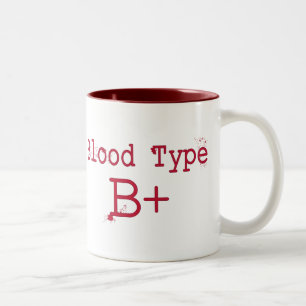 Positiv der Blutgruppe-B Zweifarbige Tasse