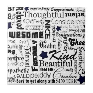 Positiv fasst Typografie ab Fliese