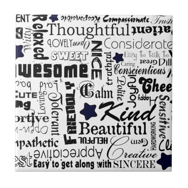 Positiv fasst Typografie ab Fliese (Vorderseite)