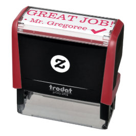 Positiv: "GROSSE ARBEIT!" Briefmarke zu Gummi Permastempel