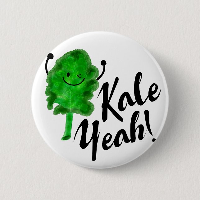 Positiv Kale Pun - Kale Yeah! Button (Vorderseite)