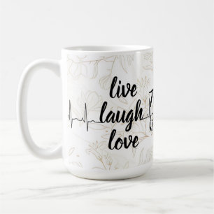 Positiv mit dieser eleganten, weißen Tasse