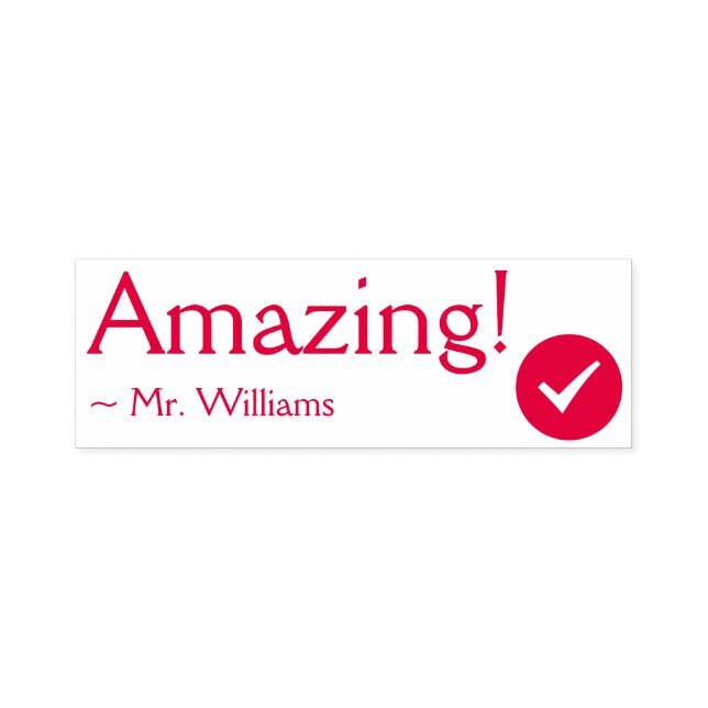 Positiv "Phantastisch!" + Teacher's Name Rubber Br Permastempel (Design)
