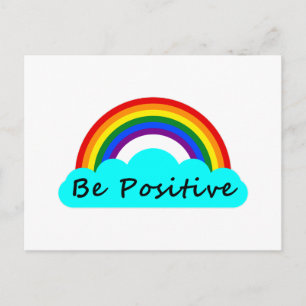 Positiv sein - LGBT-Regenbogen Postkarte