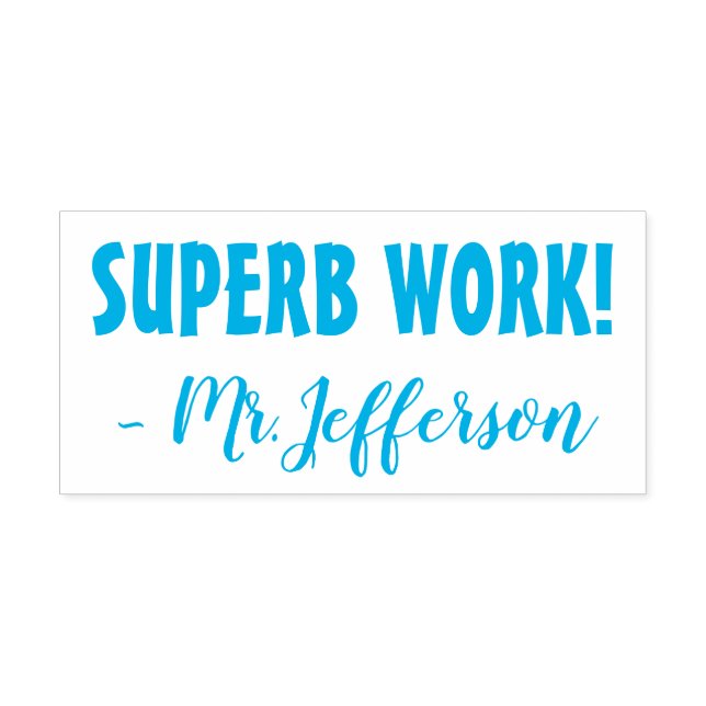 Positiv "SUPERB WORK!" + Benutzerdefinierter Tutor Permastempel (Design)