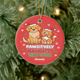 Positiv unartig dieses Jahr Lustiges Weihnachten Keramik Ornament
