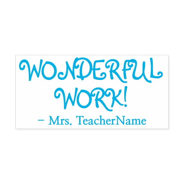 Positiv "WONDERFUL WORK!" + Name des Autors Permastempel (Design)