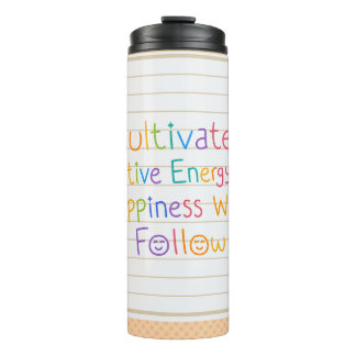 Positiv zu Glück Zitat Tumblr Trinken Thermosbecher