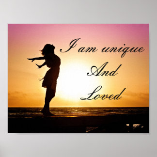 Positive Affirmation about self esteem poster