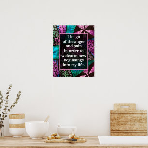 Positive Affirmation für Stressbewältigung bei Wut Poster