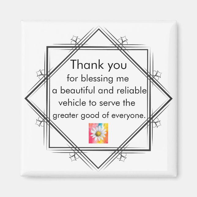 Positive Affirmation Magnet - Gratitude Statement (Devant)