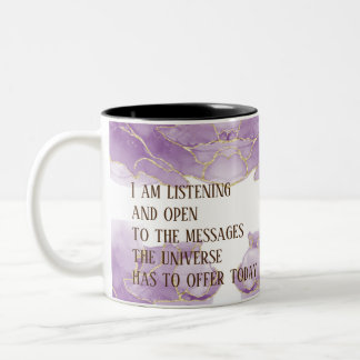 Positive Affirmation Marble Green/Gold Zweifarbige Tasse