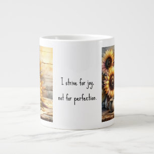 Positive Affirmation Sonnenblumen Aquarell-Kunst Jumbo-Tasse
