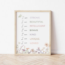 Positive Affirmationen Druck: Wildblumen Wandkunst
