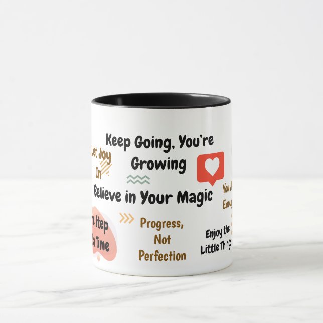 Positive Affirmations Colorful Mindset Mug Tasse (Zentrum)