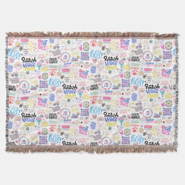 Positive Affirmations Throw Blanket Decke (Vorderseite)