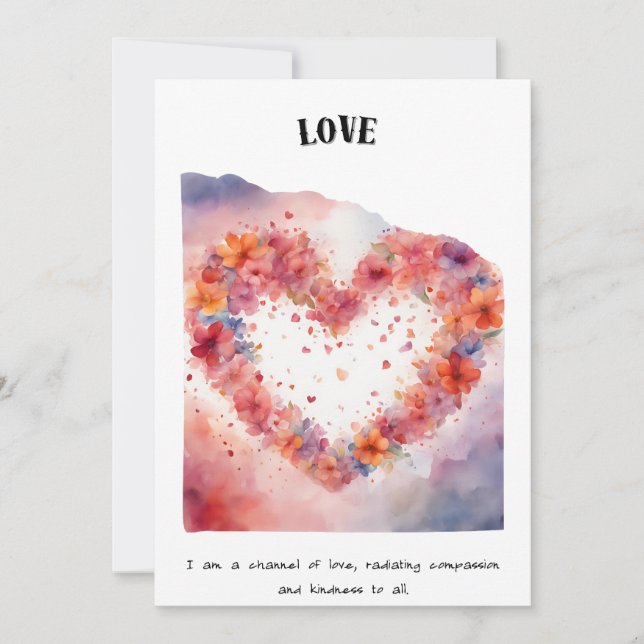 Positive Affirmative Card der Liebe Feiertagskarte (Vorderseite)