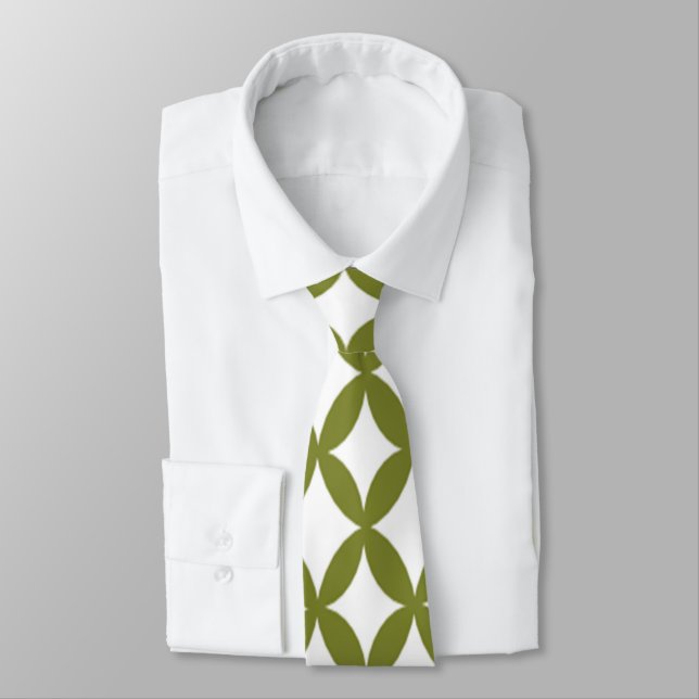 Positive and Negative Space Olive Green  Krawatte (Gebunden)