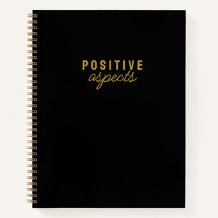 Positive Aspekte Minimalistische Schwarze Dankbark Notizbuch