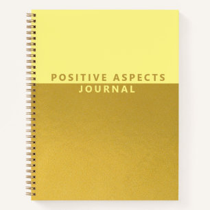 Positive Aspekte Trendy Gold Dankesblatt Notizbuch