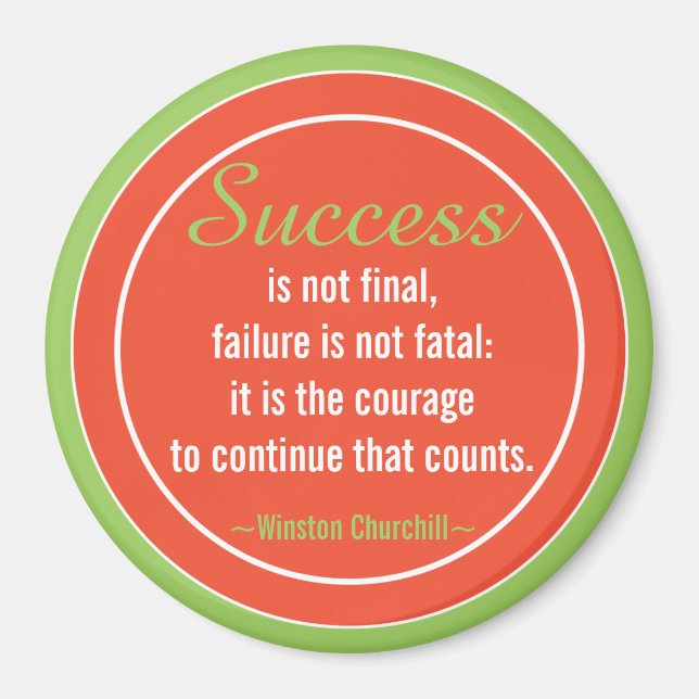 Positive Attitude-Churchill-Quote Motivierend Magnet (Vorne)