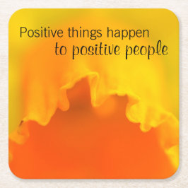 Positive Beatles Inspirierend gelbes Daffodil-Zita Rechteckiger Pappuntersetzer