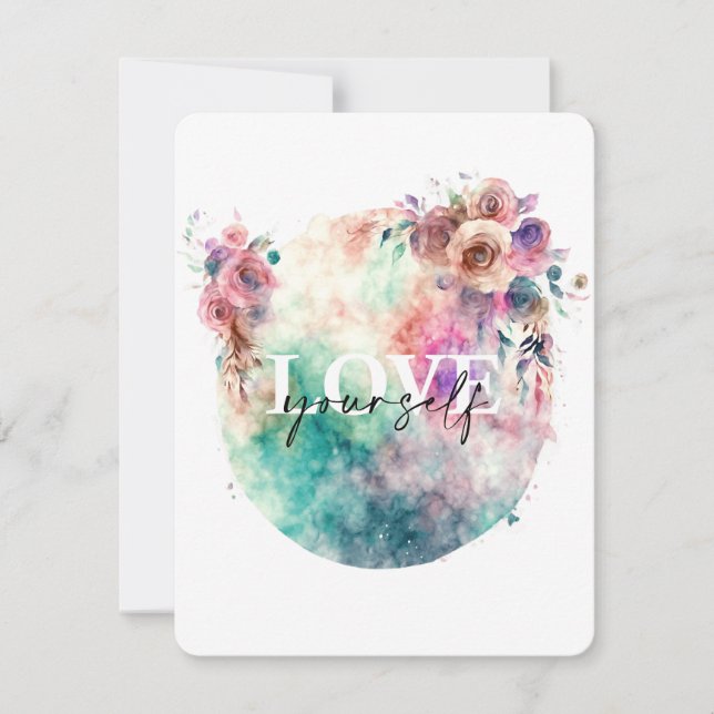 Positive Bejahung - Liebe selbst Feiertagskarte (Vorderseite)