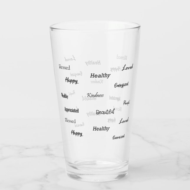Positive Bejahung von Wasseraufdruckglas Glas (Rückseite)