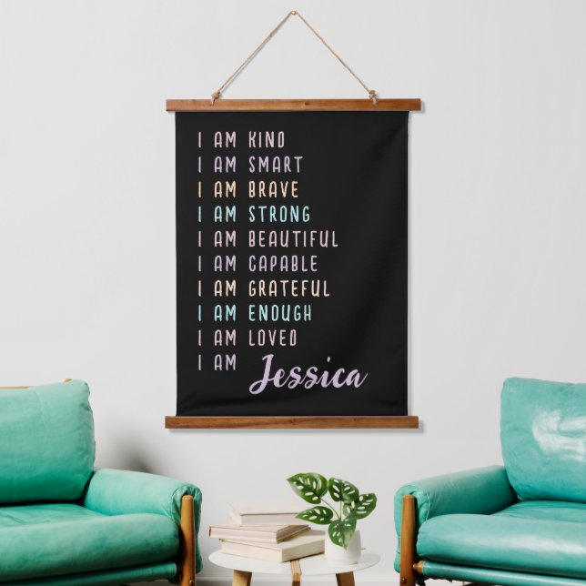 Positive Bejahungen für Frauen in Personalisiertem Wandteppich Mit Holzrahmen (Wohnzimmer)