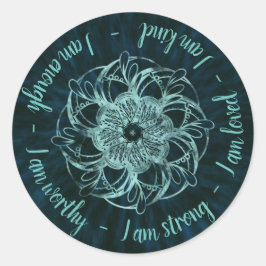 Positive Bejahungen Mandala Runder Aufkleber