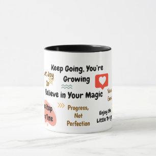 Positive Bekräftigungen Farbige Gesinnung Tasse
