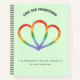 Positive Bestätigung von Liebe und Verbindung Notizbuch