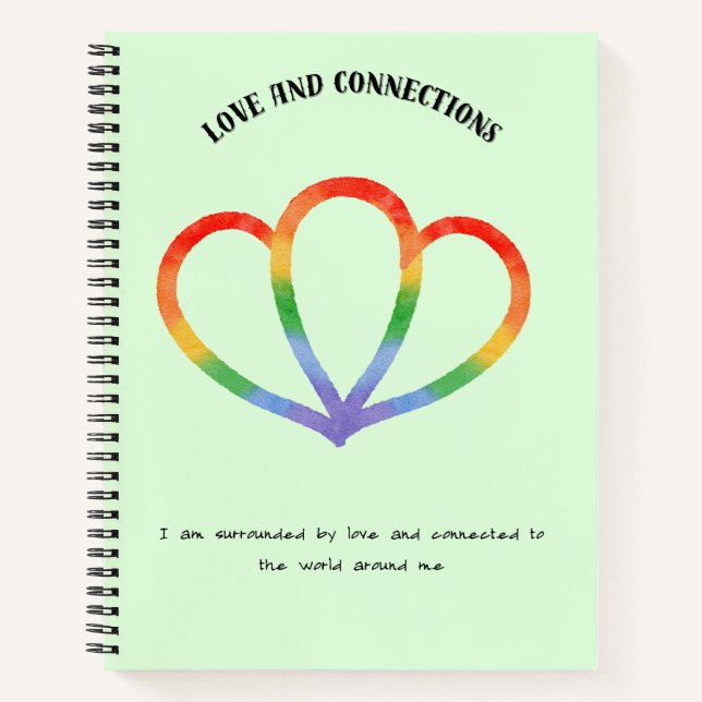 Positive Bestätigung von Liebe und Verbindung Notizbuch (Vorderseite)