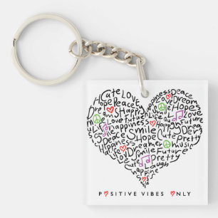 Positive Bilder nur Herzdesign Schlüsselanhänger