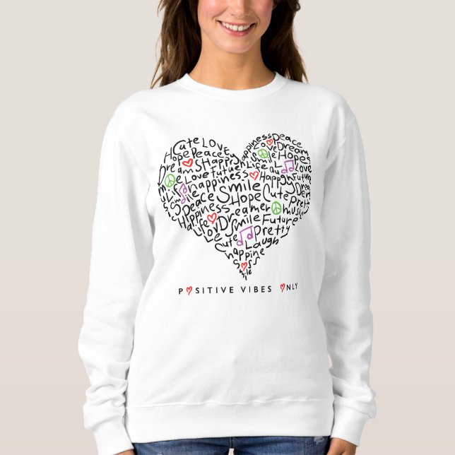 Positive Bilder nur Herzdesign Sweatshirt (Vorderseite)