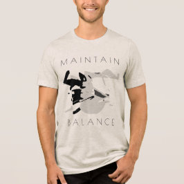 Positive Botschaft "Balance halten" in Grau Schwar Tri-Blend Shirt