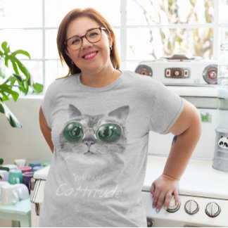 Positive Cattitude Funny Cat Pet Niedlich T-Shirt