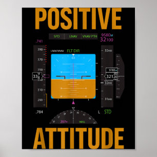 Positive Einstellung lustiger Pilot Luftfahrt Inst Poster