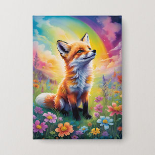 Positive Einstellung Red Fox Pup Button